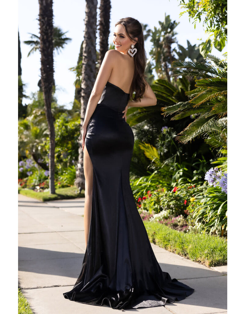 PORTIA & SCARLETT Strapless 3 bow cut out bodice fitted gown 25241