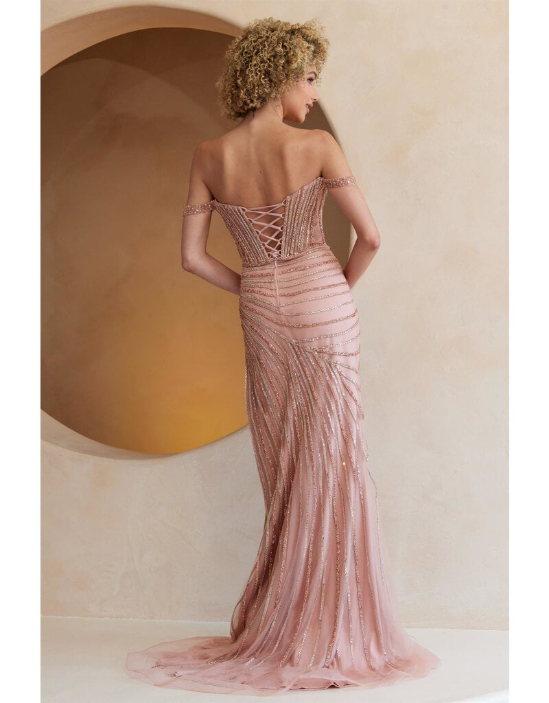 Amelie Glittering Off-Shoulder Dress with Slit main image 1