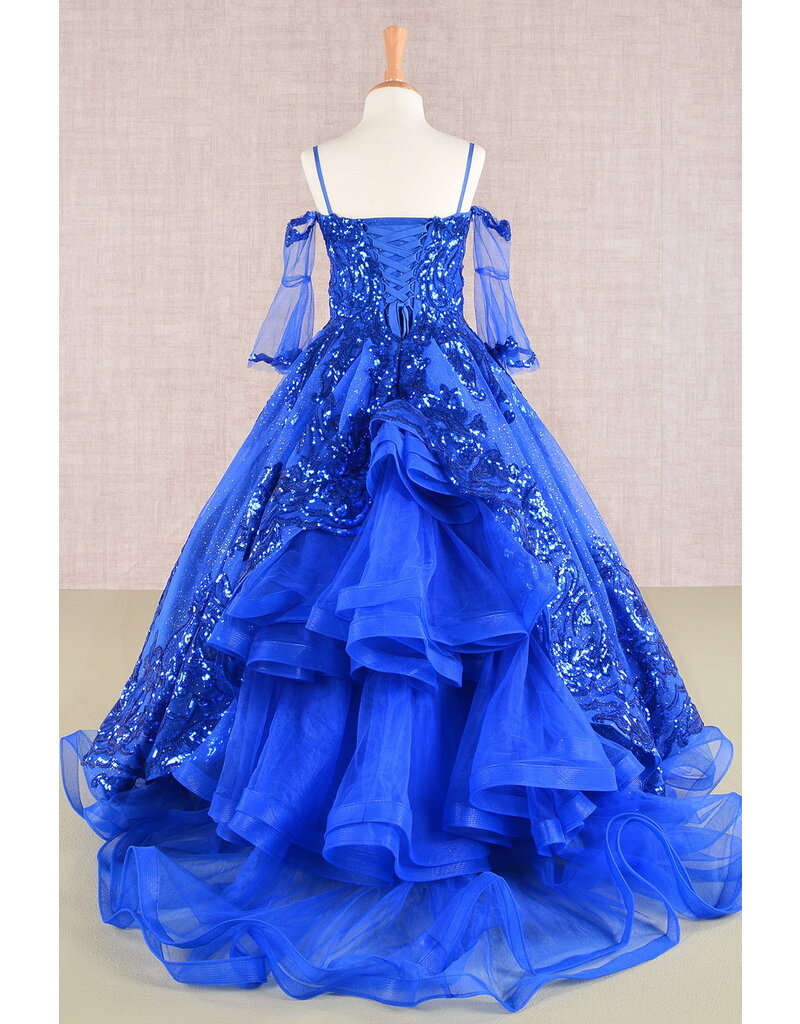 GLS Collective Off the shoulder bell sleeve sequin ballgown GK104