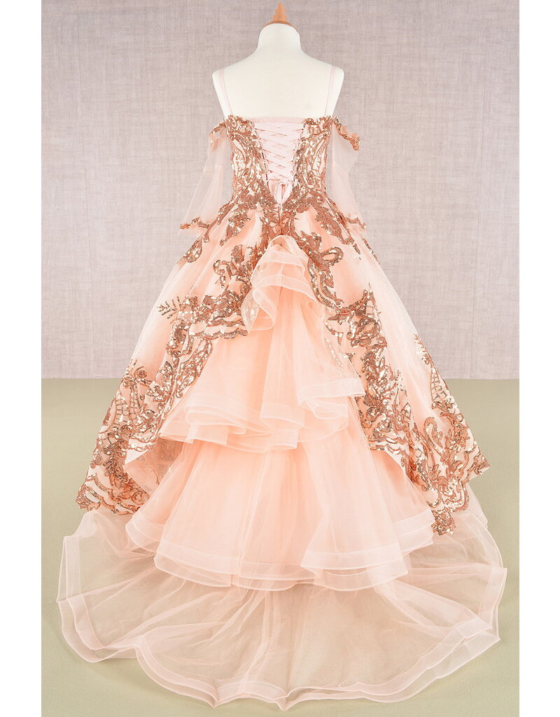 GLS Collective Off the shoulder bell sleeve sequin ballgown GK104