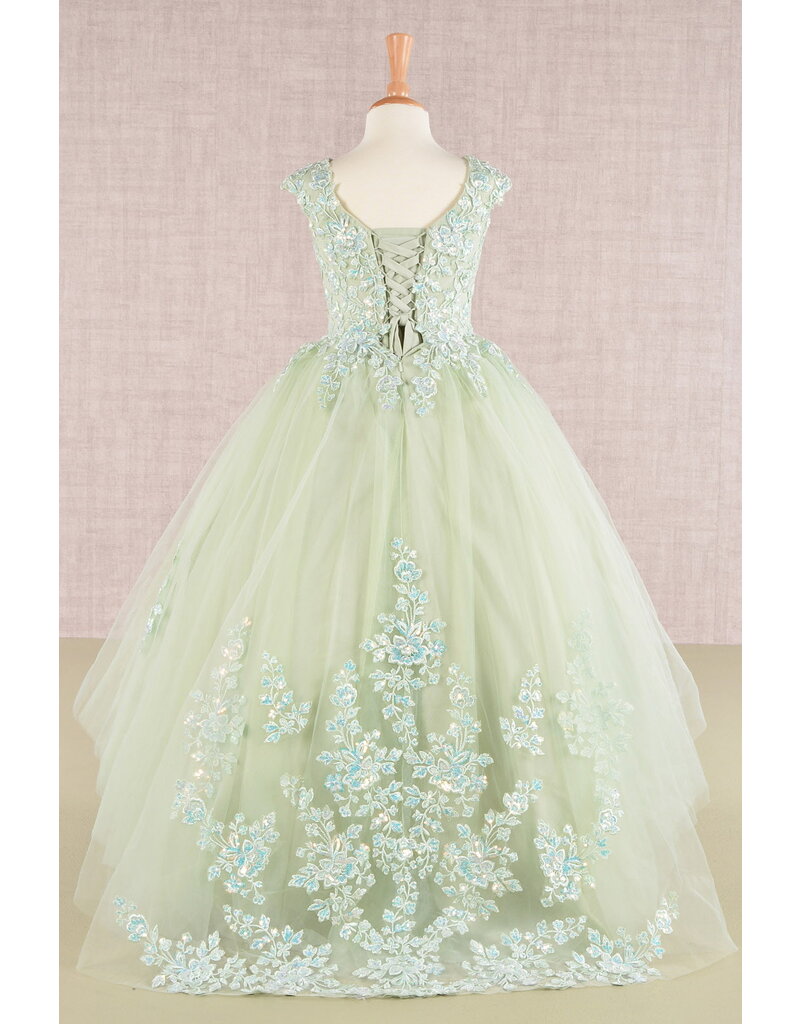 GLS Collective High neck beaded lace tulle ballgown GK108
