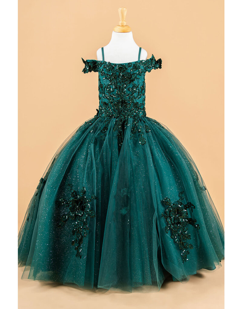 GLS Collective Off the shoulder lace beaded tulle ballgown GK121