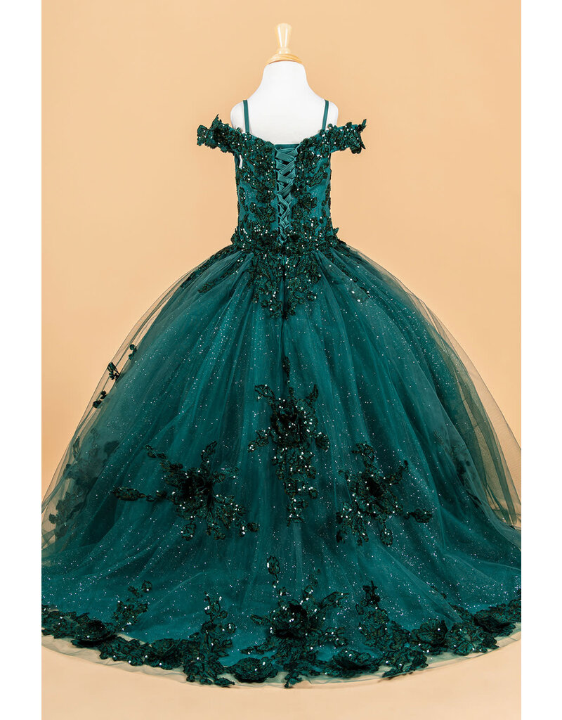 GLS Collective Off the shoulder lace beaded tulle ballgown GK121