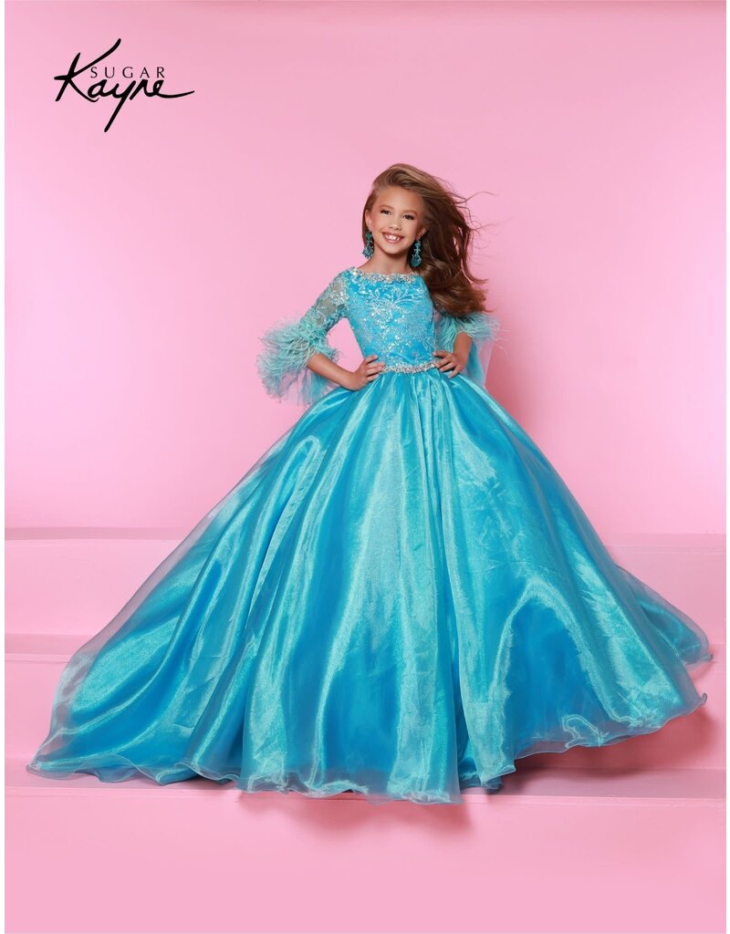 ORGANZA FULL SKIRT, FEATHER SLEEVES, C338
