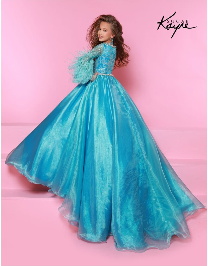 ORGANZA FULL SKIRT, FEATHER SLEEVES, C338