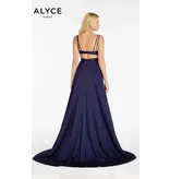 V-NCK, FULL SKIRT, LEG SLIT 60453