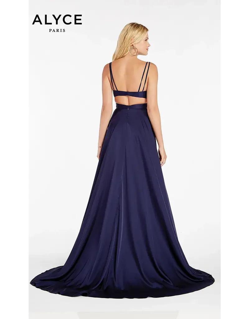 V-NCK, FULL SKIRT, LEG SLIT 60453