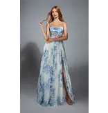 CORSET TOP, SPG. STRAPS, FULL SKIRT, W/SLIT 61752