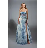 CORSET TOP, SPG. STRAPS, FULL SKIRT, W/SLIT 61752
