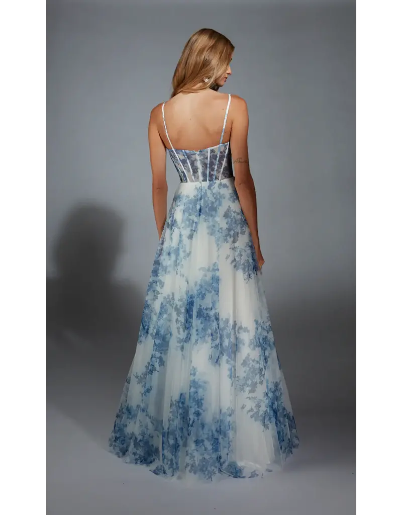 CORSET TOP, SPG. STRAPS, FULL SKIRT, W/SLIT 61752