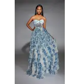STRAPLESS, CORSET, RUFFLE FULL SKIRT 61763