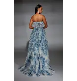 STRAPLESS, CORSET, RUFFLE FULL SKIRT 61763