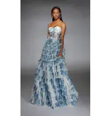 STRAPLESS, CORSET, RUFFLE FULL SKIRT 61763