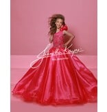 Sugar Kayne One shoulder beaded bodice organza ballgown C355