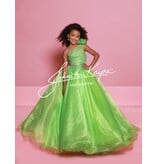 Sugar Kayne One shoulder beaded bodice organza ballgown C355