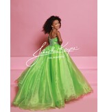 Sugar Kayne One shoulder beaded bodice organza ballgown C355