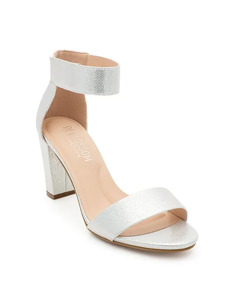 Shimmer satin velcro ankle low heel NICKY-24