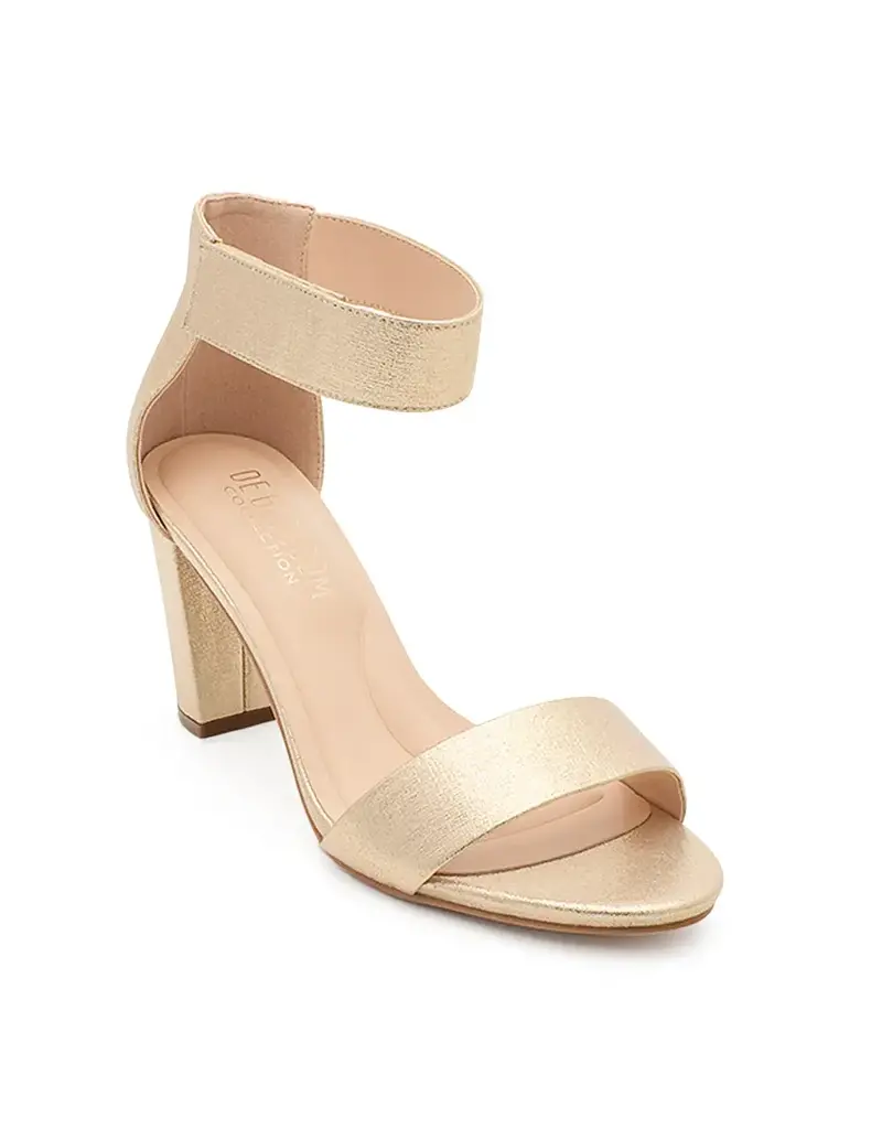 Shimmer satin velcro ankle low heel NICKY-24