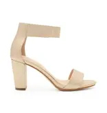 Shimmer satin velcro ankle low heel NICKY-24