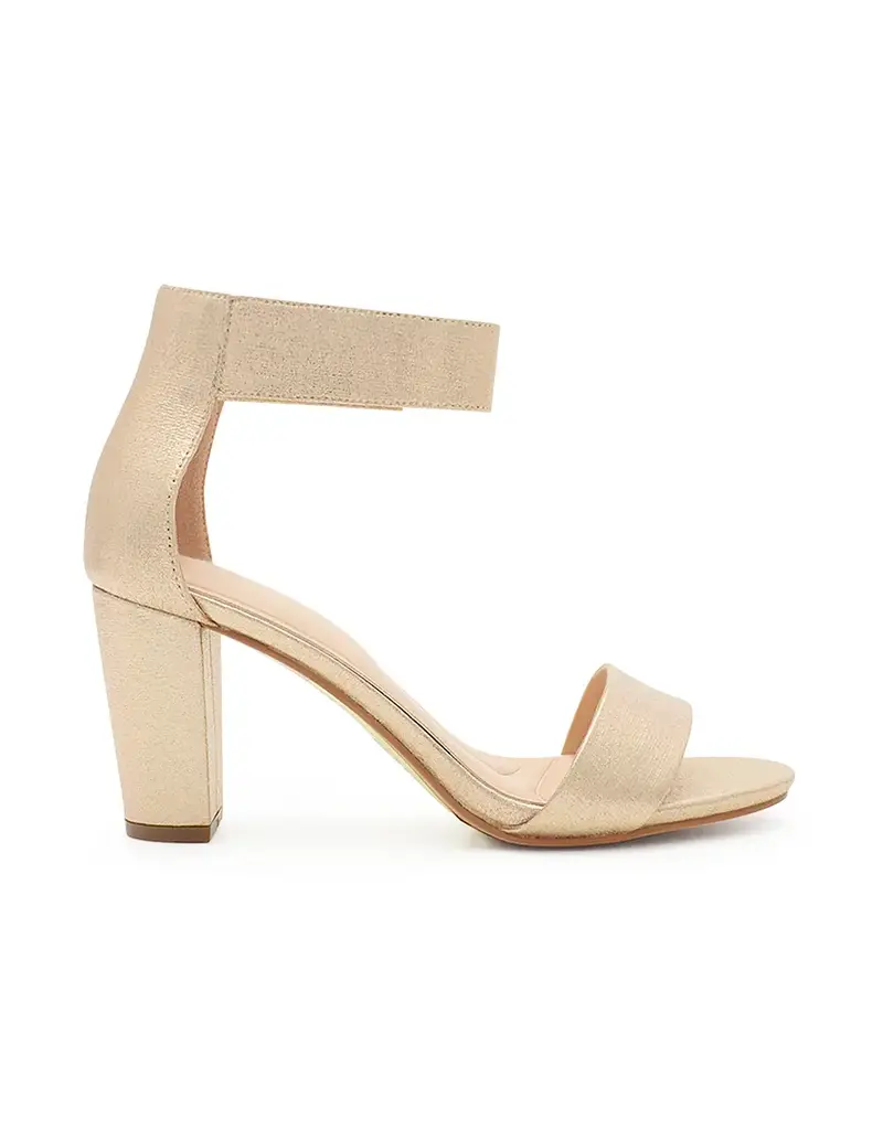 Shimmer satin velcro ankle low heel NICKY-24