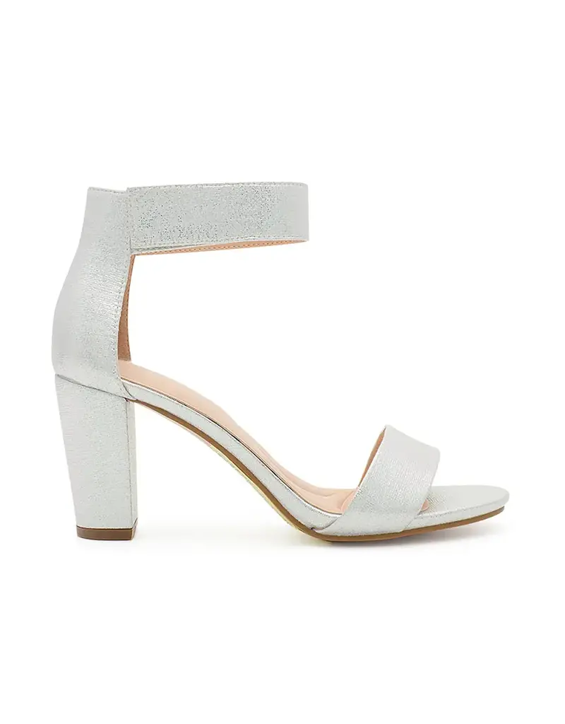 Shimmer satin velcro ankle low heel NICKY-24