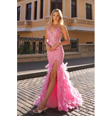 Spaghetti strap corset bodice glitter feather mermaid C1422