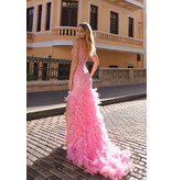 Spaghetti strap corset bodice glitter feather mermaid C1422