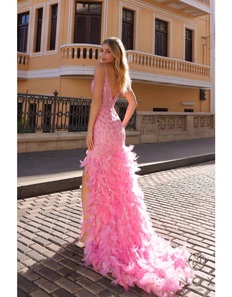 Spaghetti strap corset bodice glitter feather mermaid C1422