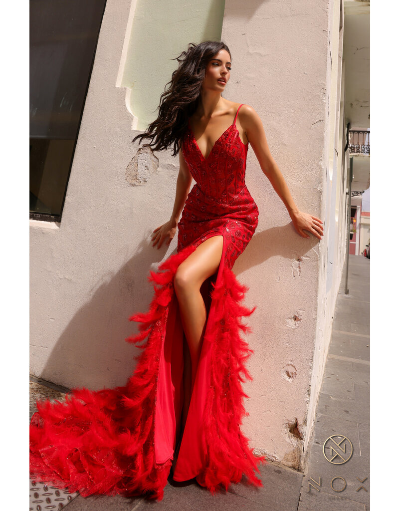 Spaghetti strap corset bodice glitter feather mermaid C1422