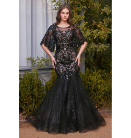 Ladivine Beaded lace mermaid w/bell sleeves A1377