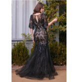 Ladivine Beaded lace mermaid w/bell sleeves A1377