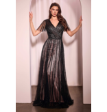 Ladivine Short sleeve beaded a-line tulle gown CD0241
