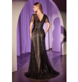 Ladivine Short sleeve beaded a-line tulle gown CD0241
