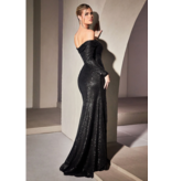 Ladivine Off the shoulder fitted sequin gown CH135