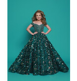 2Cute Princess Off the shoulder beaded 3D floral ballgown G1292