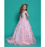 2Cute Princess Off the shoulder beaded 3D floral ballgown G1292