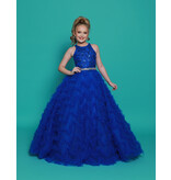 2Cute Princess High neck beaded ruffle ballgown G1293