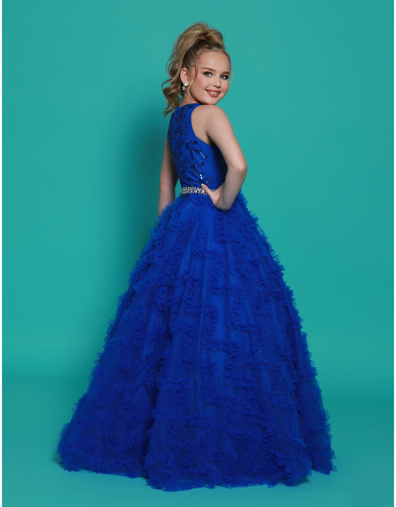 2Cute Princess High neck beaded ruffle ballgown G1293