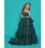 2Cute Princess High neck beaded bodice tiered ruffle ballgown G1295