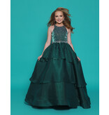 2Cute Princess High neck beaded bodice tiered ruffle ballgown G1295