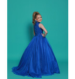 2Cute Princess High neck floral beaded bodice tulle ballgown G1300