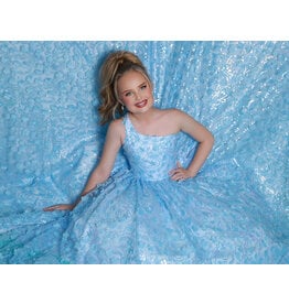2Cute Princess One shoulder beaded 3D floral ballgown G1303
