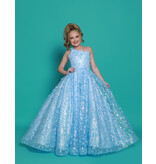 2Cute Princess One shoulder beaded 3D floral ballgown G1303