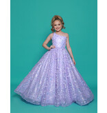 2Cute Princess One shoulder beaded 3D floral ballgown G1303