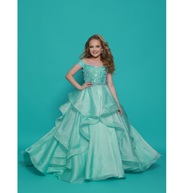 2Cute Princess Off the shoulder ruffle organza ballgown G1302