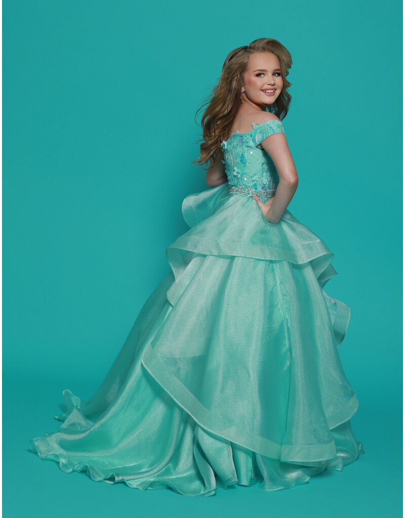 2Cute Princess Off the shoulder ruffle organza ballgown G1302