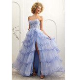 AMELIA COUTURE STRAPLESS A-LINE BALLGOWN, FRONT SLIT 4033