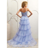 AMELIA COUTURE STRAPLESS A-LINE BALLGOWN, FRONT SLIT 4033