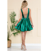 AMELIA COUTURE V-NCK, LACE UP BACK, CIRCLE SKT BZ021S