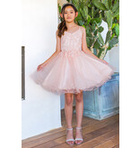 Spaghetti strap lace beaded bodice short glitter tulle skirt 5112X